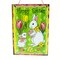 Easter Bunny Decorative Wall Sign Spring Egg Hunt Hanging Plaque with Flowers 10 Inches Tall